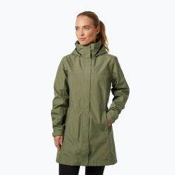 Płaszcz przeciwdeszczowy damski Helly Hansen Aden Long Coat. Zielone płaszcze Helly Hansen, bez wzorów, bez kaptura. Za 539.99 zł.