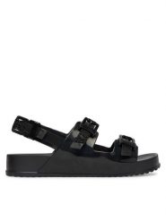 Melissa Sandały Melissa Cozy Sandal Ad 36895 Czarny. Czarne sandały Melissa, bez wzorów, z tworzywa sztucznego, bez obcasa, na płaskiej podeszwie, bez zapięcia. Za 358.99 zł.