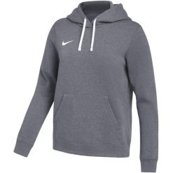 Bluza damska Nike Park 26 Fleece Hoodie. Szare bluzy Nike, bez wzorów, z bawełny, sportowe, bez ramiączek, bez kaptura. Za 186.99 zł.