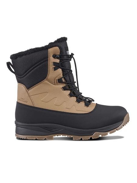 Icepeak Kozaki zimowe "Alofi" w kolorze czarno-jasnobrązowym rozmiar: 40. Brązowe kozaki Icepeak, na zimę, bez wzorów, z materiału, eleganckie, bez obcasa, bez zapięcia. Za 288.52 zł.