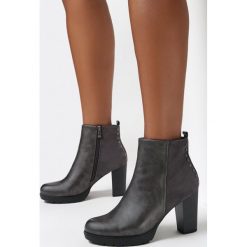 Szare Botki Cresent. Szare botki Born2be, z aplikacjami, eleganckie, za kostkę, bez obcasa, na obcasie, bez zapięcia. W wyprzedaży za 118.99 zł.