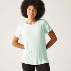 Koszulka damska Ballyton. Niebieskie t-shirty sportowe Regatta, bez wzorów, z materiału, bez ramiączek, na fitness i siłownię. Za 91.90 zł.