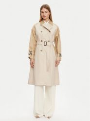 Weekend Max Mara Trencz Canasta 2515021011 Beżowy Regular Fit. Brązowe płaszcze Weekend Max Mara, bez wzorów, z bawełny, bez kaptura. Za 2,739.00 zł.