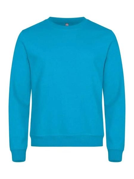 Clique Basic Roundneck uniseks bluza z dżerseju stabilizowanego – turquoise. Niebieskie bluzy CLIQUE, m, bez wzorów, z bawełny, bez kaptura. Za 156.07 zł.