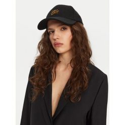 Czapka z daszkiem KARL LAGERFELD. Czarne czapki z daszkiem KARL LAGERFELD, bez wzorów. Za 189.99 zł.
