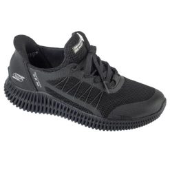 Buty sportowe Sneakersy damskie, Skechers Slip-Ins: Bobs Geo Lite - Divine Pace. Czarne buty sportowe lifestyle Skechers, bez wzorów, bez zapięcia, trekkingowe, skechers sport. Za 299.99 zł.