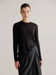 Josephine & Co Sweter "Lili" w kolorze ciemnobrązowym rozmiar: S. Brązowe swetry Josephine & Co, s, bez wzorów, prążkowane, bez ramiączek. Za 152.99 zł.