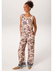 Aniston Spodnie w kolorze beżowo-granatowym rozmiar: 36. Brązowe spodnie materiałowe Aniston, bez wzorów, z materiału, z podwyższonym stanem. Za 173.99 zł.