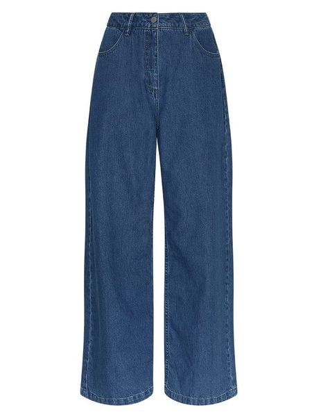 MOSS COPENHAGEN Dżinsy - Loose fit - w kolorze niebieskim rozmiar: XS. Niebieskie jeansy Moss Copenhagen, xs, bez wzorów, z bawełny, z podwyższonym stanem. Za 131.74 zł.