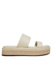 Calvin Klein Espadryle Flatform Wedge Slide - He HW0HW02374 Écru. Espadryle Calvin Klein, bez wzorów, ze skóry, bez obcasa. Za 409.99 zł.