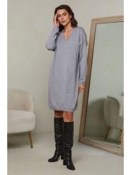 Joséfine Sukienka "Ibrany" w kolorze szarym rozmiar: XL. Szare sukienki Joséfine, xl, bez wzorów, z kaszmiru, bez kołnierzyka, bez ramiączek, mini. Za 152.99 zł.