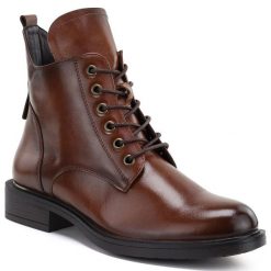 Botki damskie workery ocieplane camel Vinceza 58677. Brązowe botki VINCEZA, bez wzorów, ze skóry ekologicznej, eleganckie, bez obcasa, bez zapięcia. Za 159.99 zł.