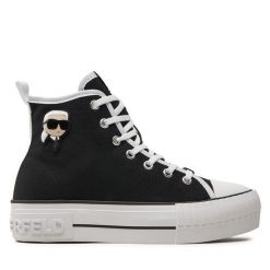 Trampki KARL LAGERFELD. Czarne trampki KARL LAGERFELD, bez wzorów, bez zapięcia. Za 429.99 zł.