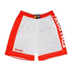 Spodenki koszykarskie Spalding Reversible Dwustronne. Czerwone szorty sportowe spalding, bez wzorów, z materiału, na fitness i siłownię. Za 151.20 zł.