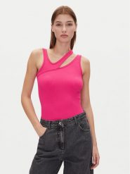 HUGO Top Datruss 50537044 Różowy Slim Fit. Czerwone topy Hugo, m, bez wzorów, z syntetyku, bez kołnierzyka, bez ramiączek. Za 189.99 zł.