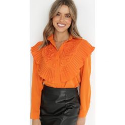 Pomarańczowa Koszula Schou. Brązowe koszule Born2be, m, bez wzorów, z koronki, eleganckie, bez kołnierzyka, bez ramiączek. W wyprzedaży za 151.99 zł.