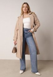 Niebieskie Szerokie Jeansy z Bawełną i Domieszką Wiskozy z Wysokim Stanem Zhein. Niebieskie jeansy Born2be, bez wzorów, z bawełny, biznesowe, z podwyższonym stanem. Za 139.99 zł.