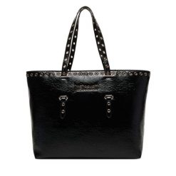 Torebka Just Cavalli. Czarne shopper bag Just Cavalli, bez wzorów, bez dodatków. Za 749.99 zł.