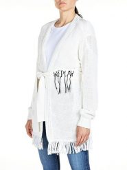 Replay Kardigan w kolorze białym rozmiar: S. Białe swetry Replay, s, bez wzorów, z bawełny, bez ramiączek. Za 318.37 zł.