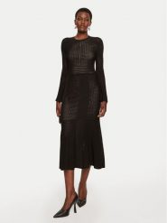 TWINSET Sukienka dzianinowa 242TP3050 Czarny Regular Fit. Czarne sukienki Twinset, xs, bez wzorów, z dzianiny, bez kołnierzyka, bez ramiączek. Za 689.99 zł.