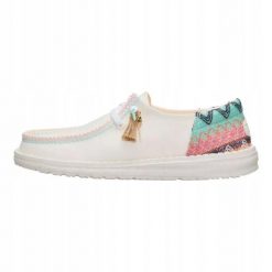 HeyDude Damskie Mokasyny Wendy Funk Beach Woven. Białe mokasyny Hey dude, bez wzorów, z materiału. Za 259.00 zł.
