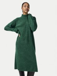 YAS Sukienka dzianinowa 26030704 Zielony Loose Fit. Zielone sukienki YAS, xs, bez wzorów, z dzianiny, bez kołnierzyka, bez ramiączek. Za 149.99 zł.