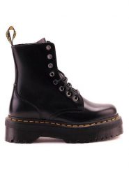 Dr. Martens Skórzane botki w kolorze czarnym rozmiar: 42. Czarne botki Dr Martens, bez wzorów, ze skóry, z okrągłym noskiem, bez obcasa, na platformie, bez zapięcia. Za 739.71 zł.