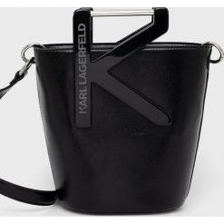 Karl Lagerfeld torebka kolor czarny. Czarne listonoszki KARL LAGERFELD, bez wzorów, na ramię, bez dodatków. Za 1,299.90 zł.