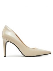 Calvin Klein Szpilki Heel Pump 90 - Brush L HW0HW02263 Beżowy. Brązowe szpilki Calvin Klein, bez wzorów, ze skóry, bez obcasa, na szpilce, bez zapięcia. Za 699.99 zł.