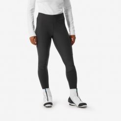 Legginsy do narciarstwa biegowego damskie Inovik 500. Czarne legginsy WED'ZE, bez wzorów, z elastanu, sportowe. Za 149.99 zł.
