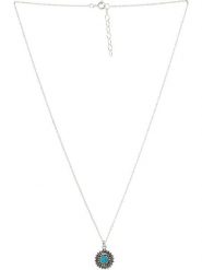 AMAZONIA Srebrny naszyjnik "Kuchnil" z zawieszką - dł. 42 cm rozmiar: onesize. Szare naszyjniki AMAZONIA, z materiału, z turkusem, srebrne. Za 124.40 zł.