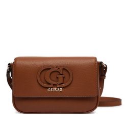 Torebka Guess. Brązowe listonoszki Guess, z aplikacjami, bez dodatków. Za 569.99 zł.