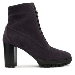 Botki HÖGL. Niebieskie botki Högl, bez wzorów, bez obcasa, na słupku, bez zapięcia. Za 579.99 zł.