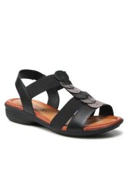 Go Soft Sandały WI16-956-02 Czarny. Czarne sandały GO SOFT, bez wzorów, z materiału, bez obcasa, na płaskiej podeszwie, bez zapięcia. Za 139.99 zł.