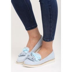 Niebieskie Mokasyny Piping. Niebieskie mokasyny Born2be, z materiału. Za 64.99 zł.