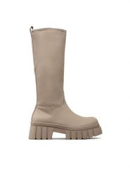 DeeZee Kozaki ZAL90099Y-3 Beżowy. Brązowe kozaki DeeZee, bez wzorów, ze skóry, bez obcasa, na płaskiej podeszwie, bez zapięcia. Za 249.99 zł.