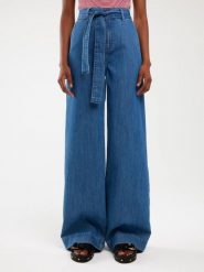 Jeansy damskie wide z paskiem niebieskie Julii 312. Niebieskie jeansy BIG STAR, na lato, l, bez wzorów, z denimu, eleganckie, z podwyższonym stanem. Za 299.99 zł.