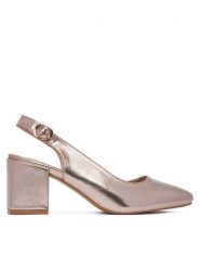 Clara Barson Czółenka WS23070-01 Złoty. Żółte czółenka Clara Barson, bez wzorów, ze skóry, bez obcasa, bez zapięcia. Za 129.99 zł.