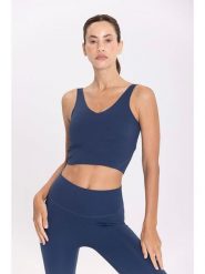 Onamaste Top sportowy w kolorze granatowym rozmiar: L/XL. Niebieskie topy sportowe Onamaste, l, bez wzorów, z materiału, outdoorowe. Za 126.99 zł.