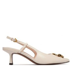 Czółenka Coccinelle. Białe czółenka Coccinelle, bez wzorów, bez obcasa, bez zapięcia. Za 899.99 zł.