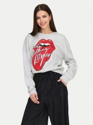 ONLY Bluza Rolling Stones 15345927 Szary Regular Fit. Szare bluzy ONLY, xs, bez wzorów, z bawełny, bez kaptura. Za 119.99 zł.