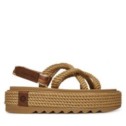 Sandały Bohonomad. Brązowe sandały Bohonomad, bez wzorów, bez obcasa, na płaskiej podeszwie, bez zapięcia. Za 269.99 zł.