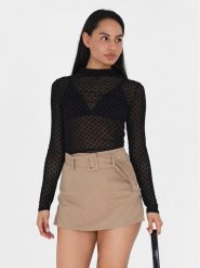 Brave Soul Bluzka LLT-225MINNIE Czarny Straight Fit. Czarne bluzki Brave Soul, s, bez wzorów, z syntetyku, bez kołnierzyka, bez ramiączek. Za 59.99 zł.