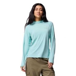 Damska Bluza Z Kapturem Skien Valley. Niebieskie bluzy Columbia, bez wzorów, sportowe, bez ramiączek, z kapturem. Za 348.99 zł.