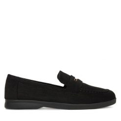 Mokasyny DeeZee. Czarne mokasyny DeeZee, bez wzorów. Za 119.99 zł.