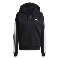 Bluza Adidas Sport W 3S Fl Fz Hd Damskie. Czarne bluzy z kapturem adidas, m, bez wzorów, z bawełny, z kapturem, do biegania. Za 267.60 zł.
