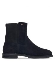 Tommy Hilfiger Sztyblety Enamel Flag Suede Ankle Chelsea FW0FW09575 Granatowy. Niebieskie botki Tommy Hilfiger, bez wzorów, ze skóry, bez obcasa, na płaskiej podeszwie, bez zapięcia. Za 649.99 zł.
