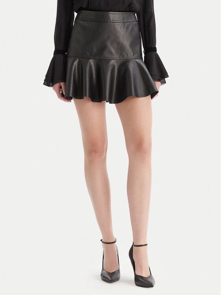 Bardot Spódnica z imitacji skóry Tisch 59924SB Czarny Regular Fit. Czarne spódnice Bardot, bez wzorów, ze skóry. Za 399.99 zł.