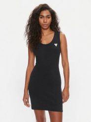 Guess Sukienka letnia Nyra V4GK03 KBCO2 Granatowy Slim Fit. Niebieskie sukienki Guess, xxs, z aplikacjami, z syntetyku, bez kołnierzyka, bez ramiączek. Za 159.99 zł.