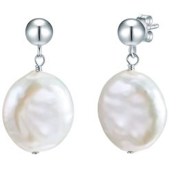 Valero Pearls Kolczyki wiszące z perłą srebro wysokiej próby Perła hodowlana słodkowodna srebrny 1 ct Damski. Szare kolczyki Valero Pearls, z perłą, srebrne. Za 359.99 zł.